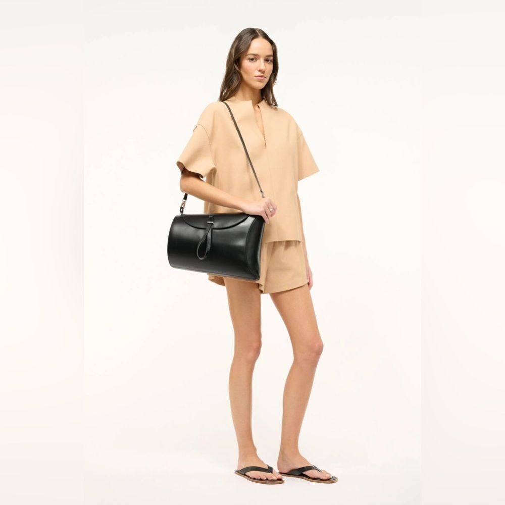 STAUD MIA Black leather asymmetric shoulder bag - Picture 3 of 7